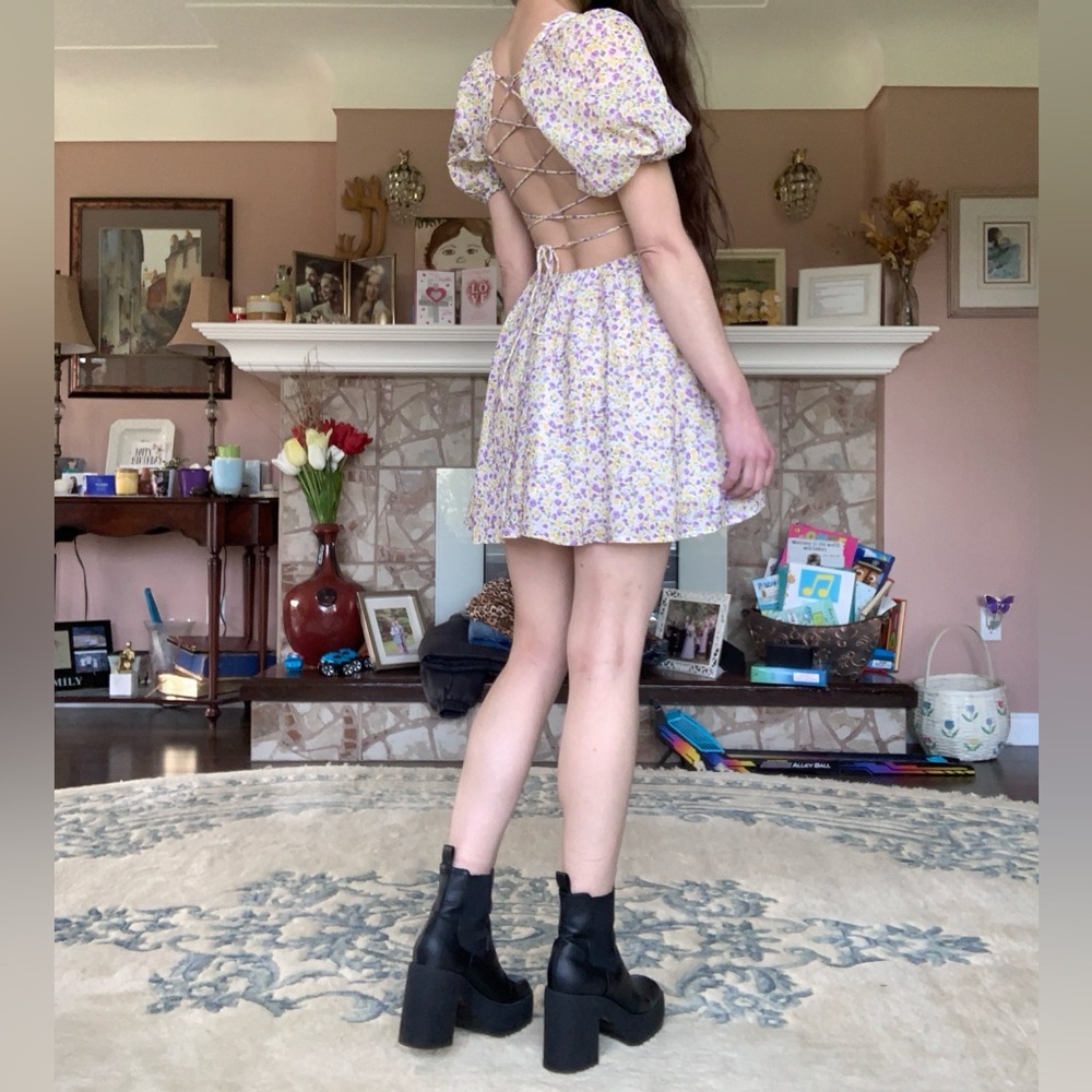 Bardot Floral Corset Mini Dress